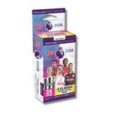 Topps Premier League 2026 Eco Pack med 25 fotbollskort och 2 Limited Edition-kort.