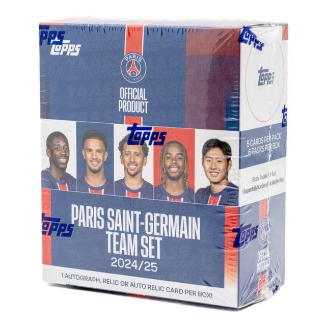 Topps Paris Saint-Germain Team Set 24/25, exklusiva fotbollskort för PSG-samlare.
