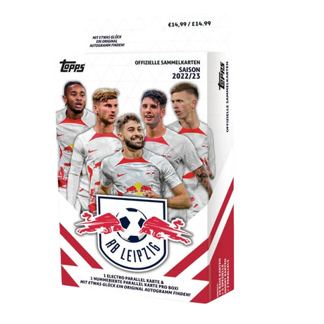 2022-23 Topps RB Leipzig Fan Set med officiella fotbollskort från Bundesliga.