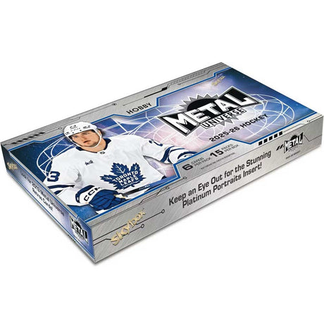 Upper Deck Skybox Metal Universe 2025-26 hobby box för hockeykortssamlare.